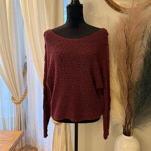 Billabong Off-the-Shoulder Burgundy Sweater